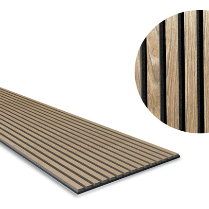 Panou Riflaj Decorativ - MDF Walnut 001 – 2700x605x18 mm,  Nuc elegant