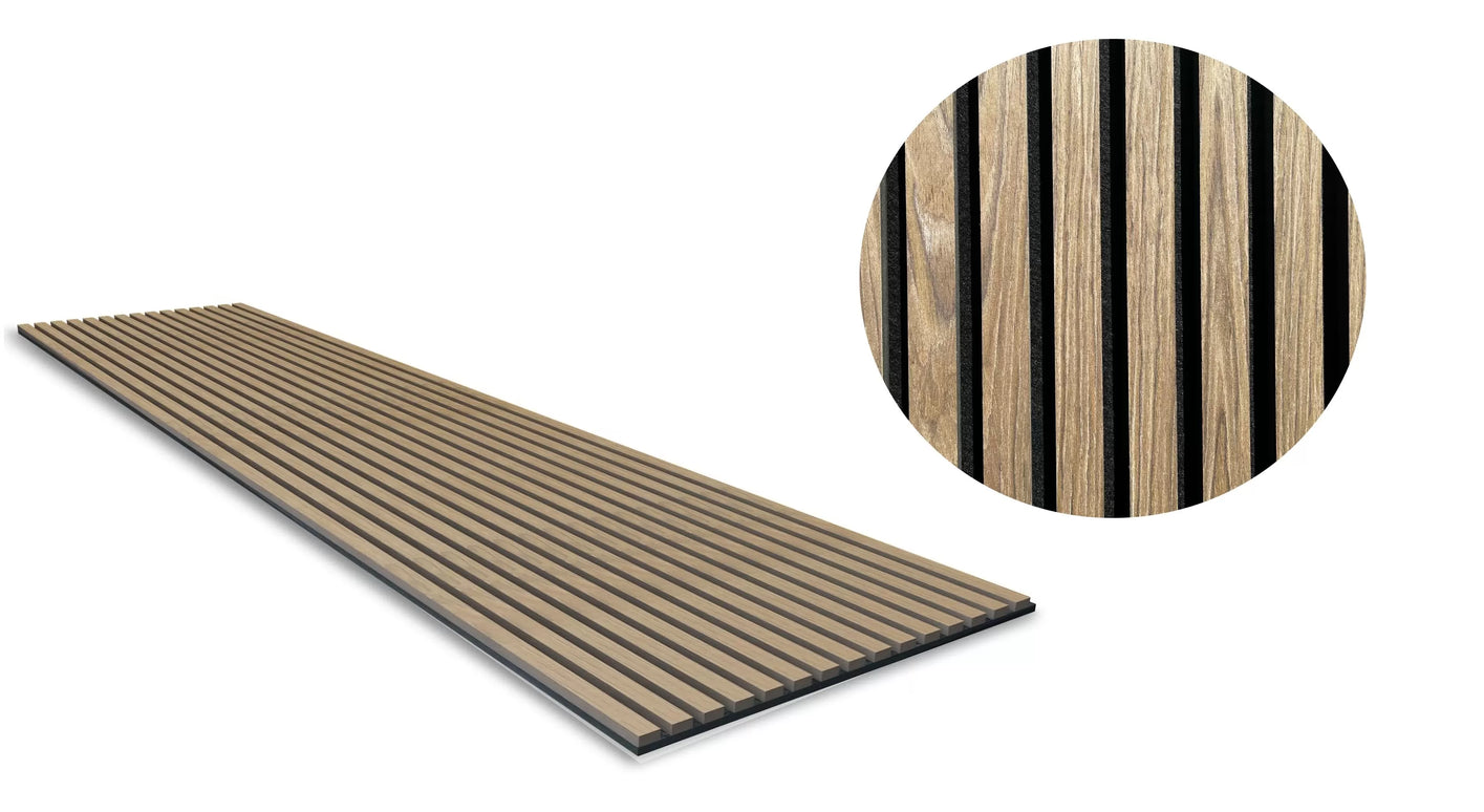 Panou Riflaj Decorativ - MDF Walnut 001 – 2700x605x18 mm,  Nuc elegant