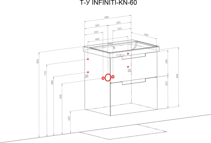 Mobilier de baie suspendat Infinity, Alb