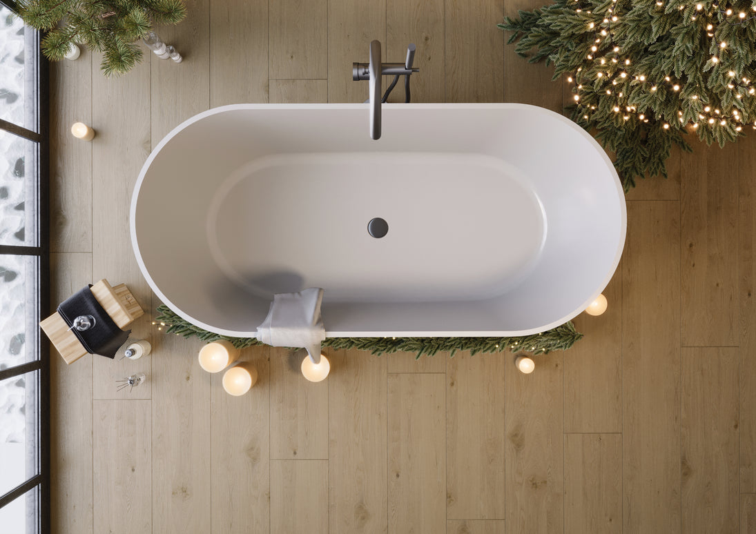 Cadă din compozit albă lucioasă Greenland