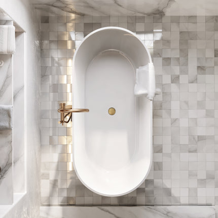 Cadă din compozit albă lucioasă Greenland