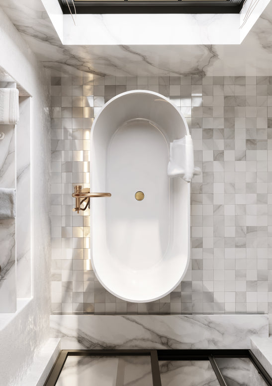 Cadă din compozit albă lucioasă Greenland