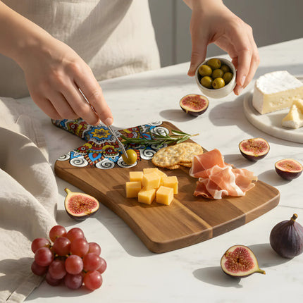 Tocător din lemn natural, Colecția Mandala, 36×22 cm – Olivy