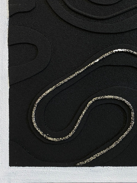 Tablou abstract alb-negru – 120×80 cm | Olivy