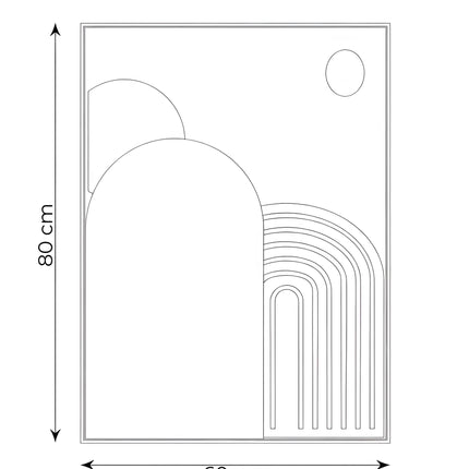 Tablou geometric cu relief tonuri calde – 80×60 cm | Olivy