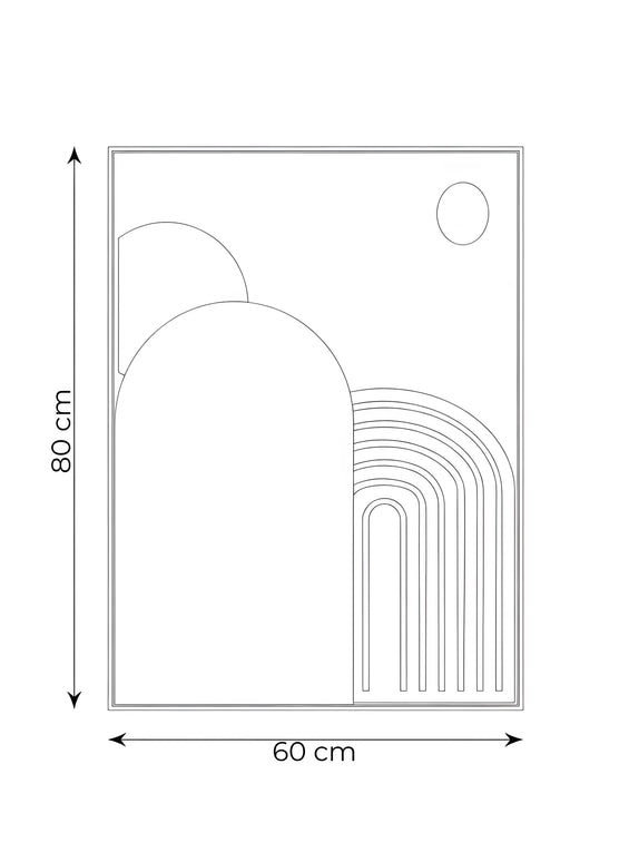 Tablou geometric cu relief tonuri calde – 80×60 cm | Olivy