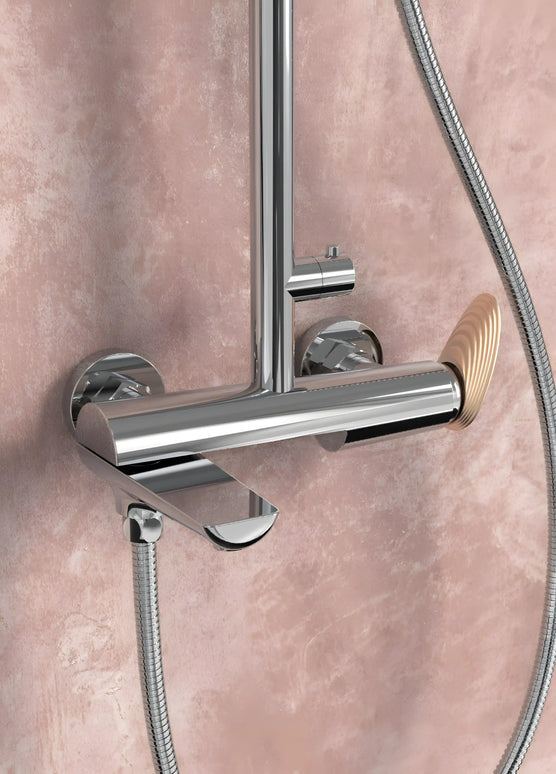 Set duș RoseGold Trio Exposed – 3 căi, montaj aparent