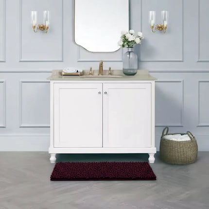 Covoraș baie din Chenille moale, strat antiderapant, 45×70 cm, Vișiniu