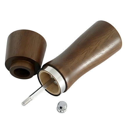 Râșniță sare/piper din lemn, 16 cm, mecanism metalic reglabil, natur dark