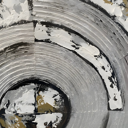 Tablou concentric alb-gri – 80×80 cm | Olivy