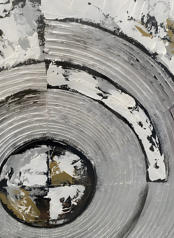 Tablou concentric alb-gri – 80×80 cm | Olivy