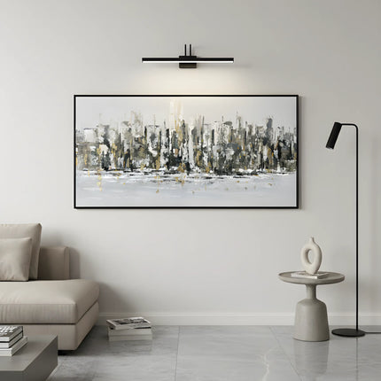 Tablou panoramic oraș auriu în relief – 70×140 cm | Olivy