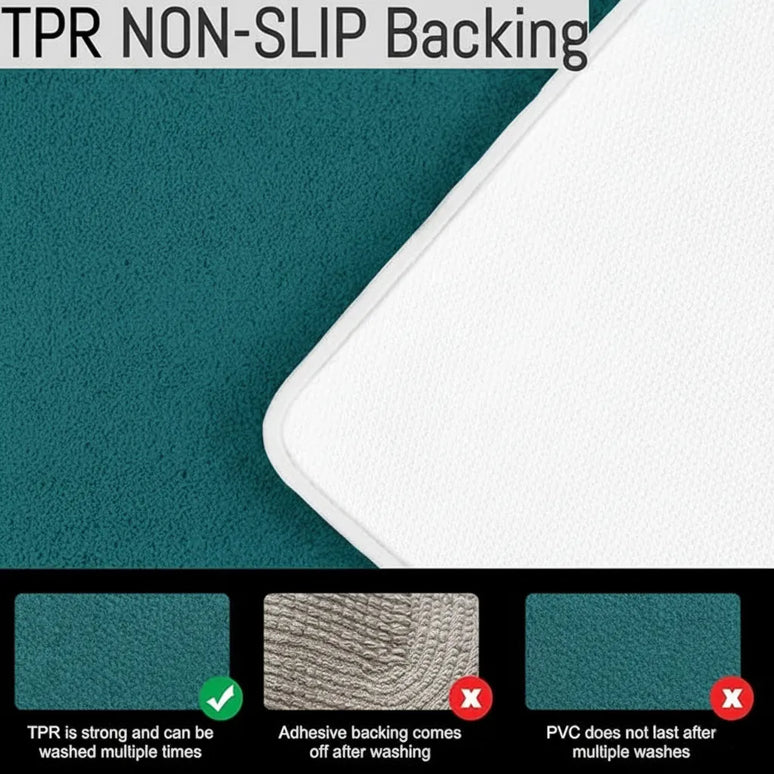 Covoraș baie din microfibră supersoft, antiderapant TRP, 45×75 cm, Turcoaz