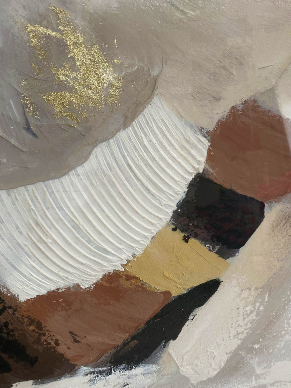 Tablou abstract în tonuri calde – 102×102 cm | Olivy