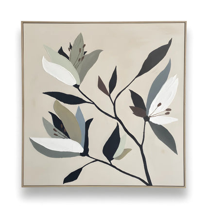 Tablou floral în tonuri naturale – 82 × 82 cm | Olivy