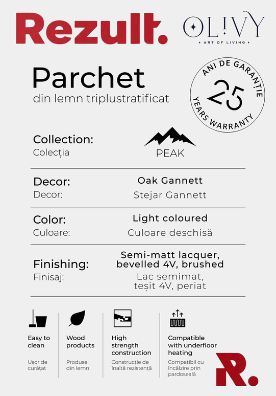Parchet triplustratificat REZULT Oak Gannett