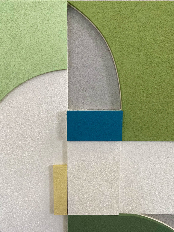 Tablou geometric cu relief verde – 80×60 cm | Olivy