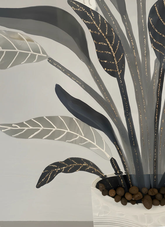 Tablou cu plantă decorativă în relief – 102×102 cm | Olivy