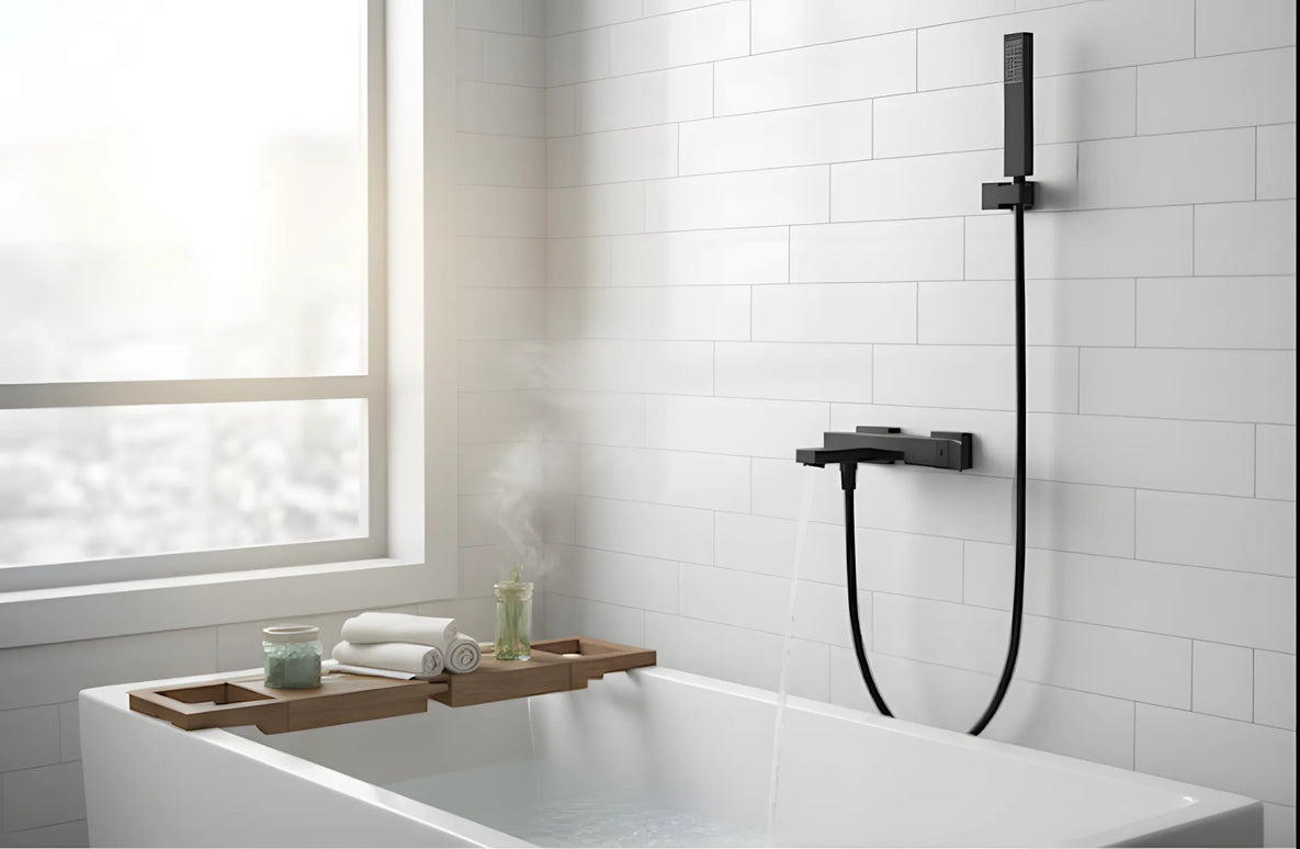 Set duș complet și cada – coloana de duș cu baterie, cap fix de cada