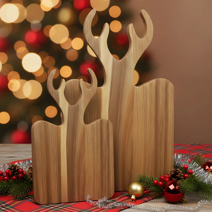 Tocător din lemn, formă decor ren, 24×36 cm – Olivy