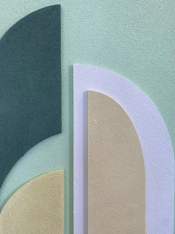 Tablou geometric în tonuri reci cu relief | Olivy