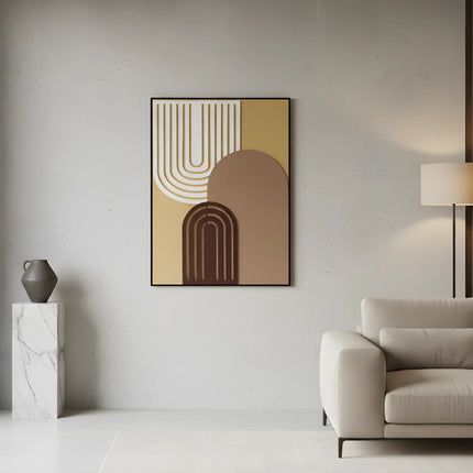 Tablou geometric în tonuri calde – 80×60 cm | Olivy