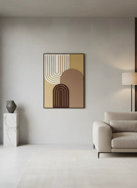 Tablou geometric în tonuri calde – 80×60 cm | Olivy