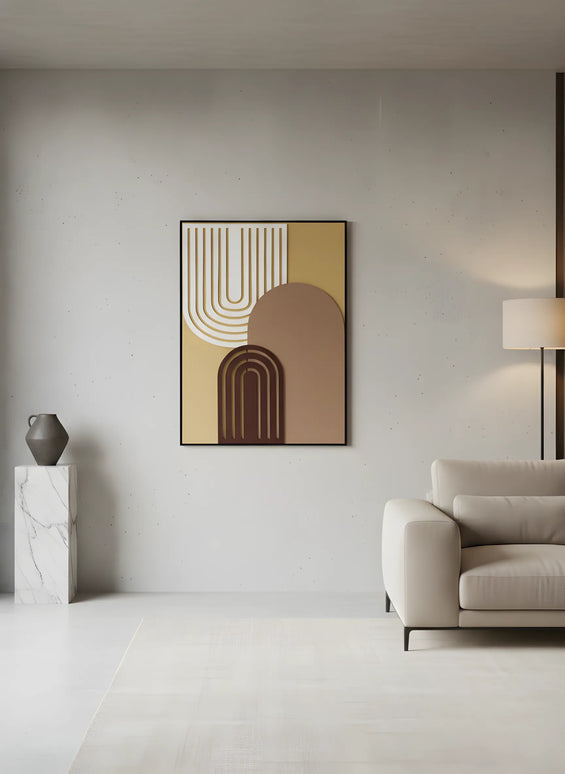 Tablou geometric în tonuri calde – 80×60 cm | Olivy