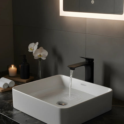 Baterie lavoar modernă Negru – design elegant din alamă solidă