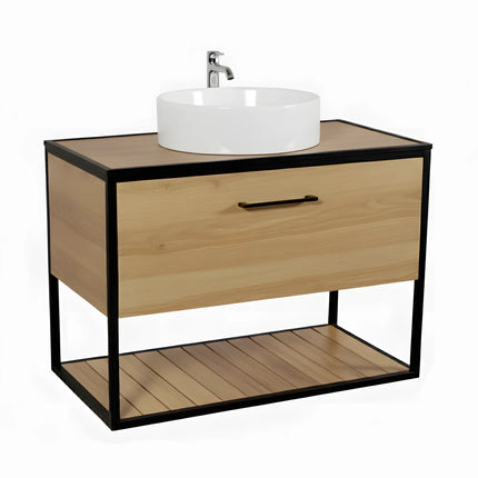 Mobilier baie suspendat Loft Scandi Seville cu blat – Design Nordic