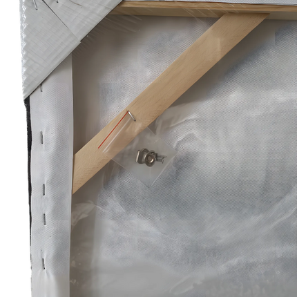 Tablou floral gri cu accente aurii – 70×140 cm | Olivy