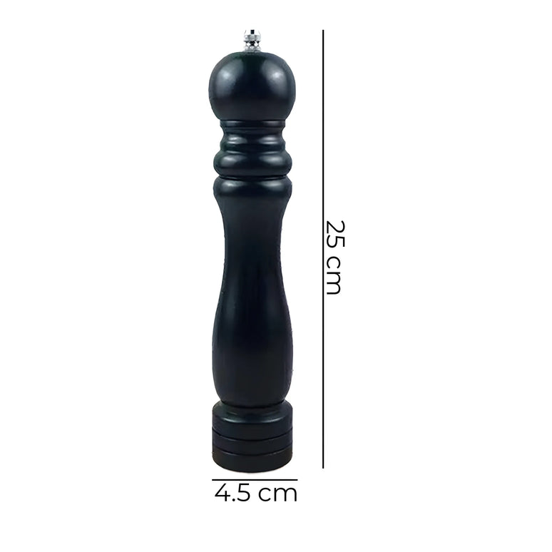 Râșniță din lemn pentru piper, 25 cm, negru mat