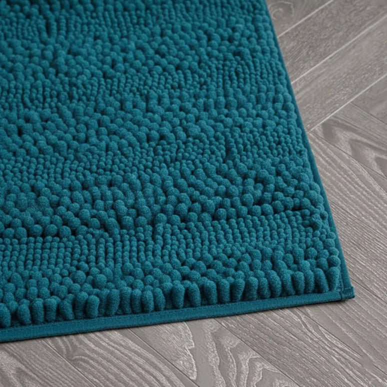 Covoraș baie din Chenille moale, strat antiderapant, 45×70 cm, Turcoaz intens