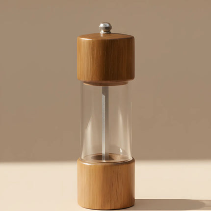 Râșniță sare din lemn, acril și oțel inoxidabil, 16×5 cm