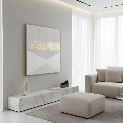 Tablou abstract cu accente aurii – 102×102 cm | Olivy