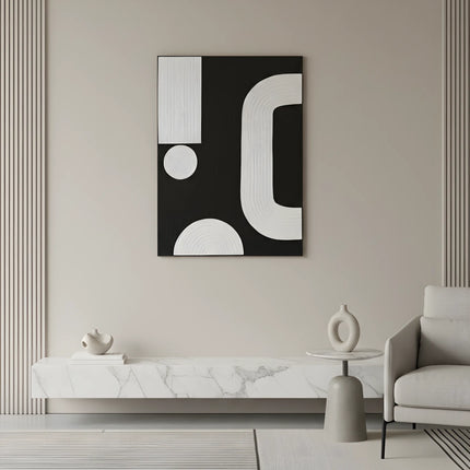 Tablou abstract monocrom 60×80 cm – alb-negru | Olivy