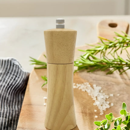 Râșniță sare/piper din lemn, 15 cm, mecanism din inox reglabil, natur