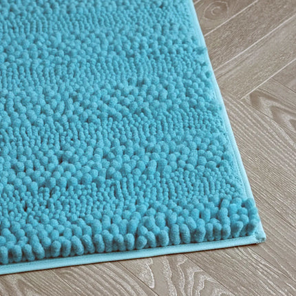 Covoraș baie din Chenille moale, strat antiderapant, 45×70 cm, Albastru