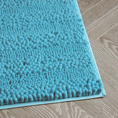Covoraș baie din Chenille moale, strat antiderapant, 45×70 cm, Albastru