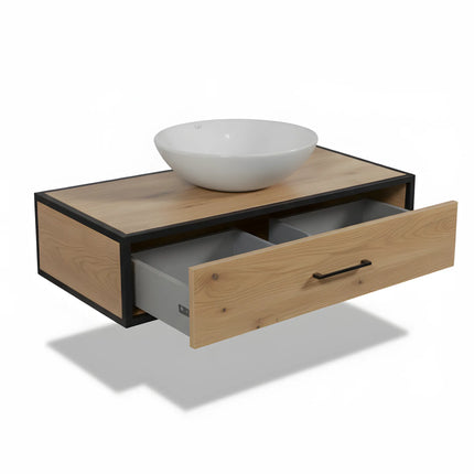 Mobilier de baie suspendat Loft Miami – Design Nordic cu cadru metalic