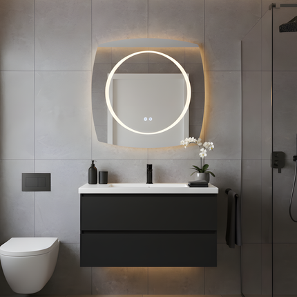 Oglindă Baie LED H-3075 cu 3 Nuante de Lumină, Dezaburire și Comutator Tactil – Design Modern