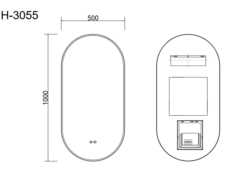 Oglindă baie LED 50x100 cm ovală, 3 nuanțe de lumină, anti-aburire și touch control J-3055