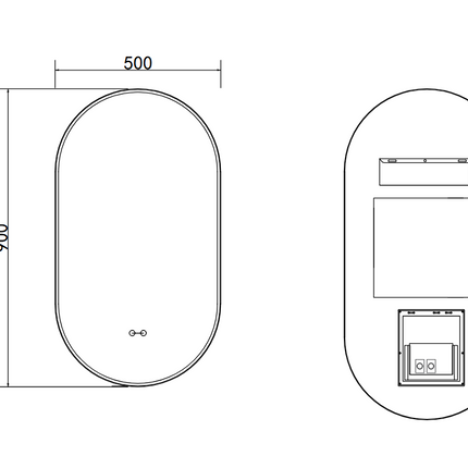 Oglindă baie LED 50x90 cm ovală, 3 nuanțe de lumină, anti-aburire și touch control J-3055