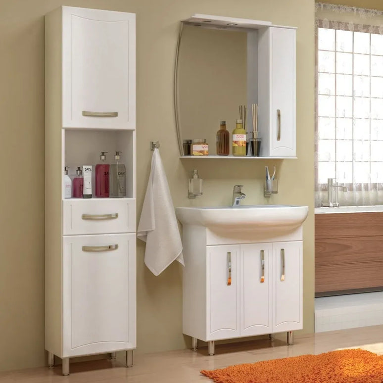 Mobilier de baie pe pardoseală Decor, Alb