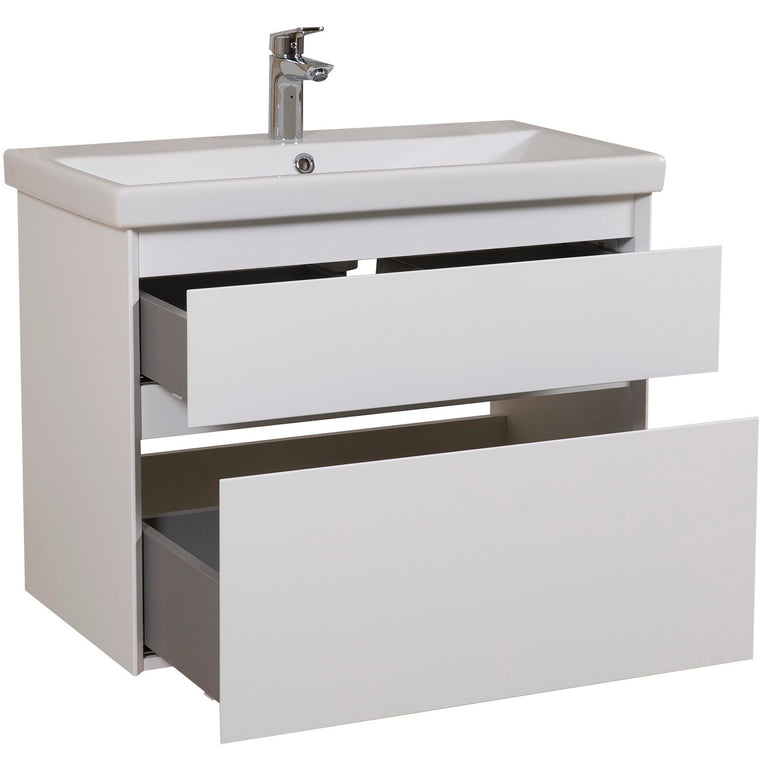 Mobilier de baie suspendat Elite, Alb Mat