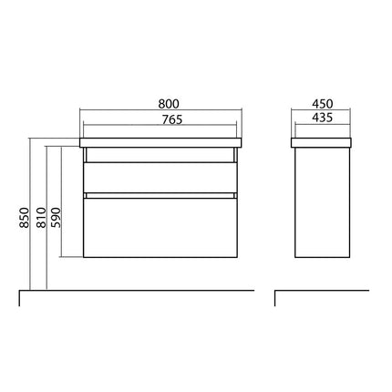Mobilier de baie suspendat Elite, Alb Mat