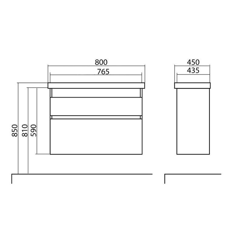 Mobilier de baie suspendat Elite, Alb Mat