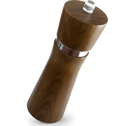 Râșniță sare/piper din lemn, 16 cm, mecanism metalic reglabil, natur dark