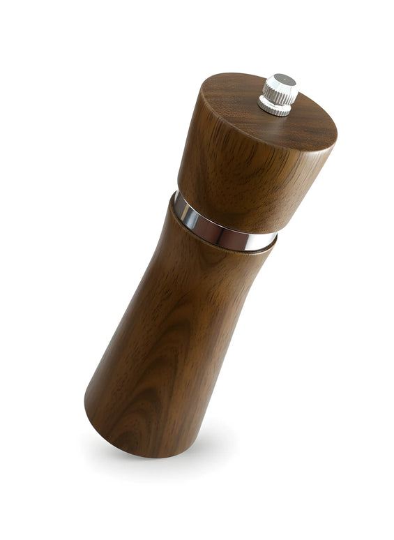 Râșniță sare/piper din lemn, 16 cm, mecanism metalic reglabil, natur dark