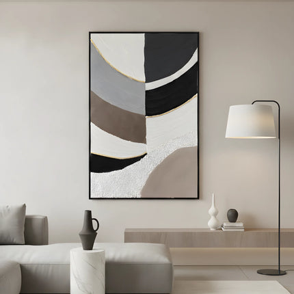 Tablou abstract cu accente aurii – 80×120 cm | Olivy